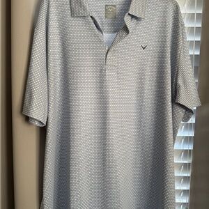 Callaway Men's Pale Blue Geo-Pattern Polo